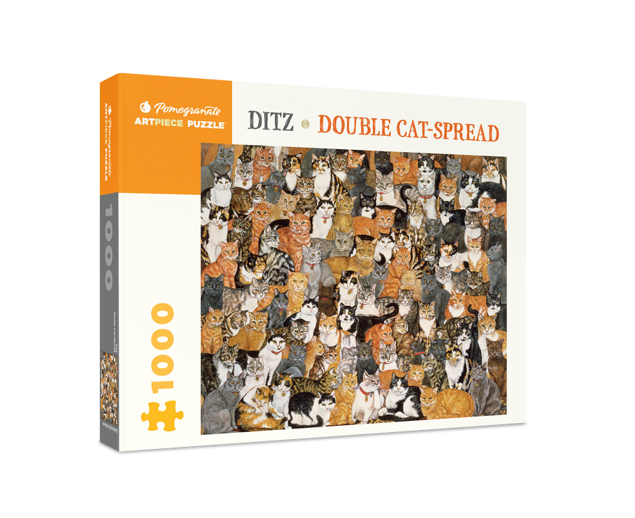 Double Cat-Spread by Ditz – 1000 Piece Jigsaw Puzzle (Pomegranate)