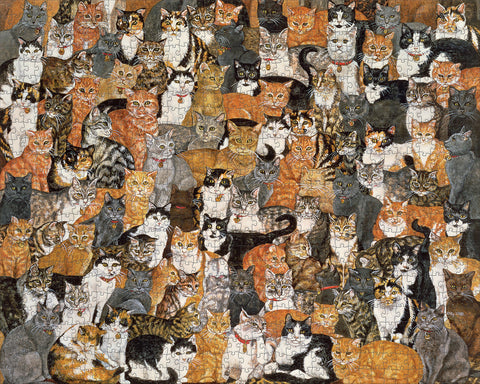 Double Cat-Spread by Ditz – 1000 Piece Jigsaw Puzzle (Pomegranate)