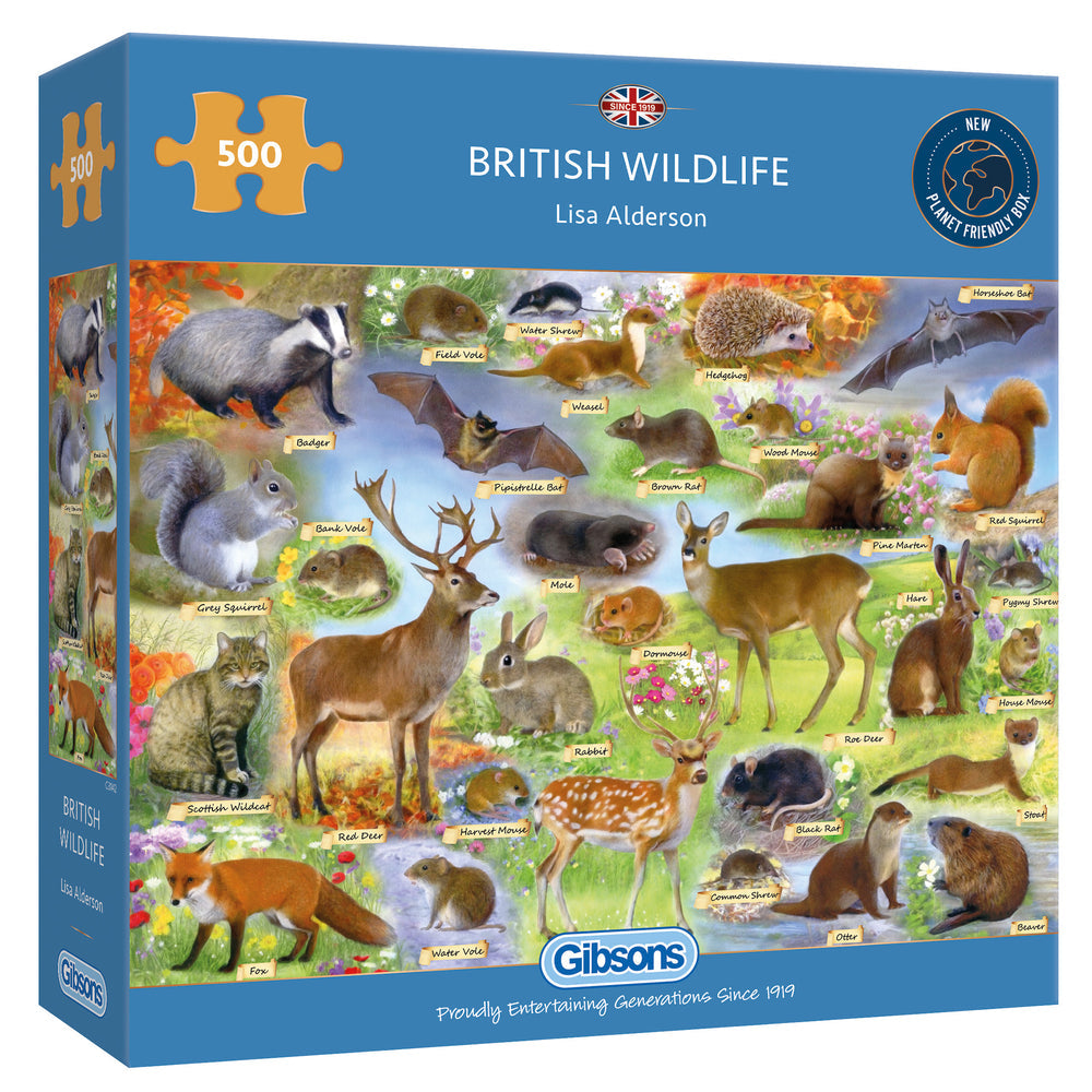 British Wildlife – 500 Piece Jigsaw Puzzle (Gibsons)