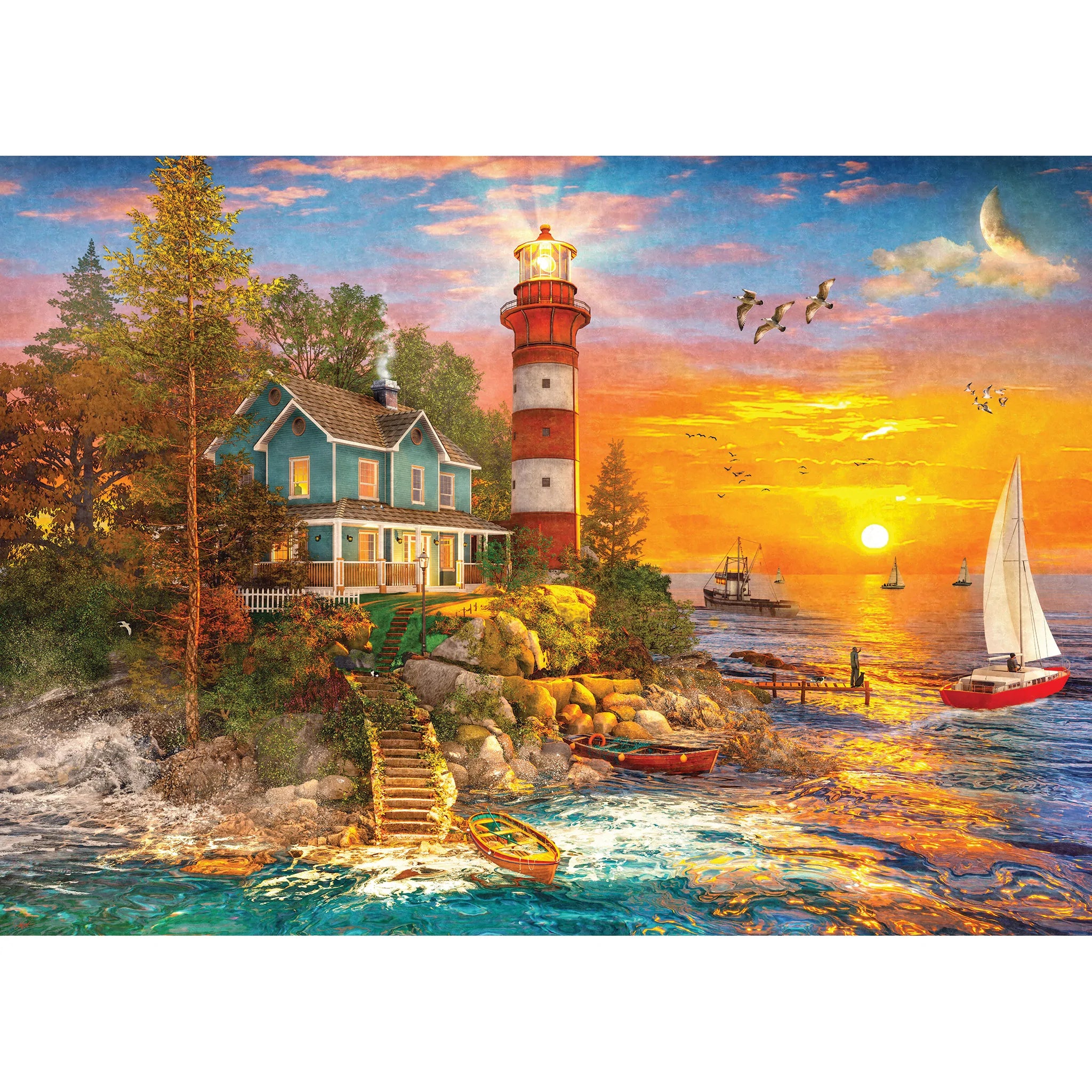 Lighthouse Island – 500 Piece Jigsaw Puzzle (Gibsons)