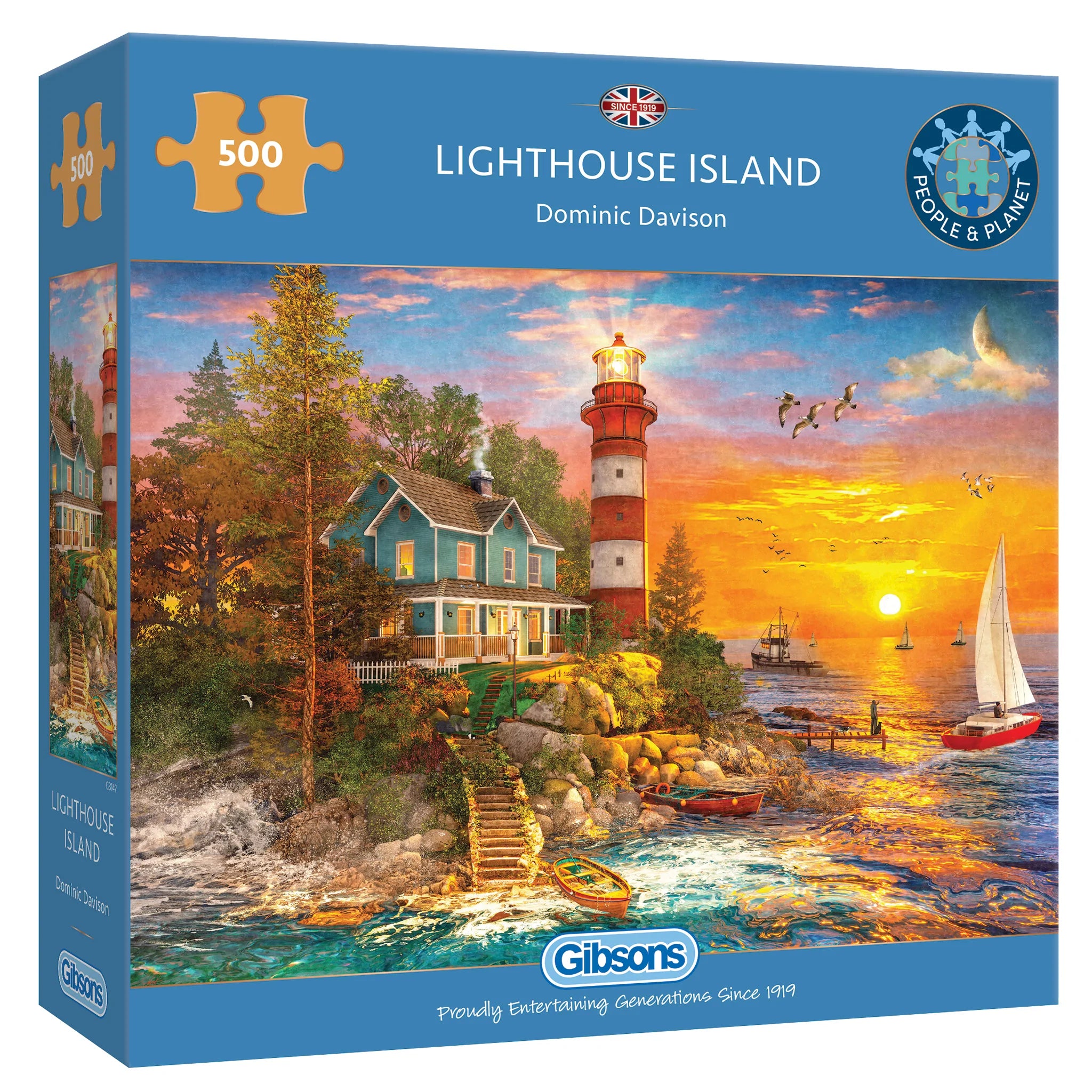Lighthouse Island – 500 Piece Jigsaw Puzzle (Gibsons)