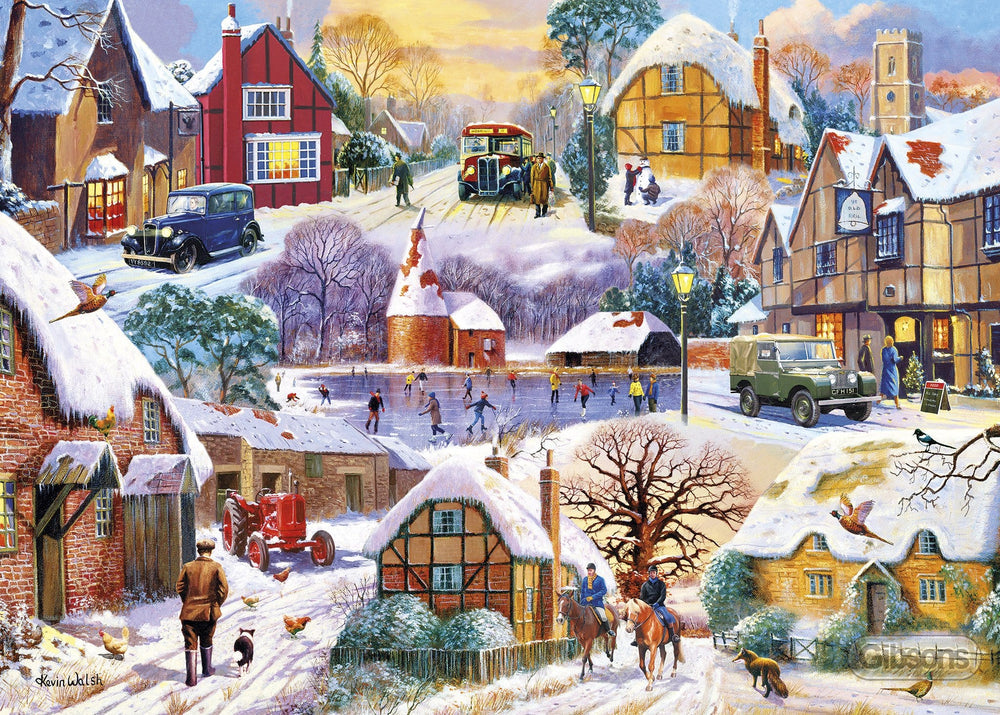 Gibsons Puzzle 636 Pezzi 'Cottage By The Brook' - Panorama Inglese, Cartone Riciclato, Prodotto In UK