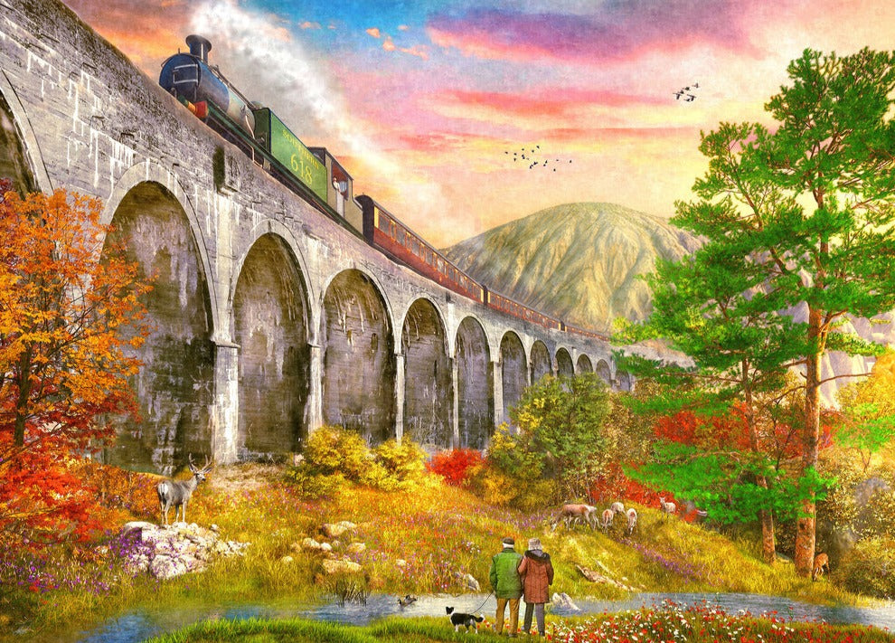 Crossing Glenfinnan Viaduct – 1000 Piece Jigsaw Puzzle (Gibsons)