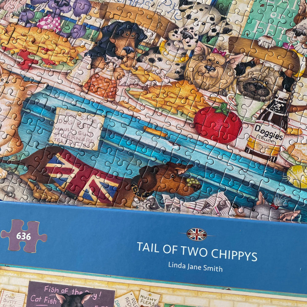 Tail of Two Chippys – 636 Piece Jigsaw Puzzle (Gibsons)