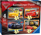 Disney Pixar Cars 3, 4 in a Box – 12, 16, 20, 24 Piece Jigsaw Puzzles (Ravensburger)