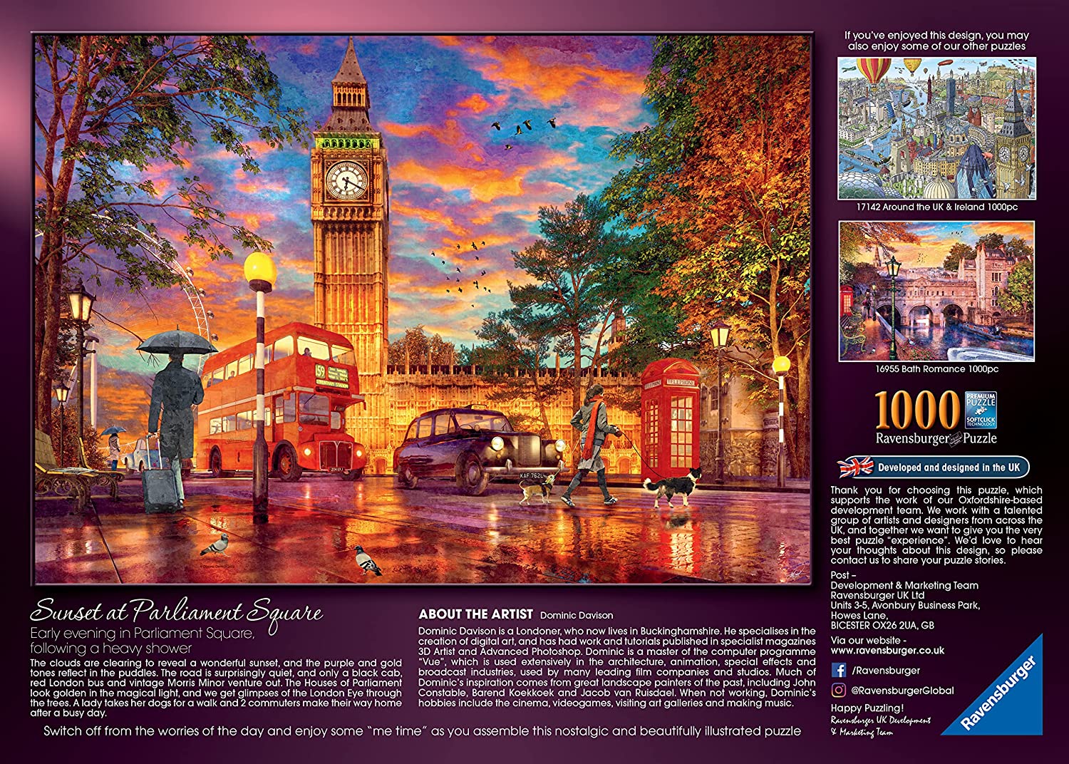 London Sunset At Parliament Square – 1000 Piece Jigsaw Puzzle (Ravensburger)