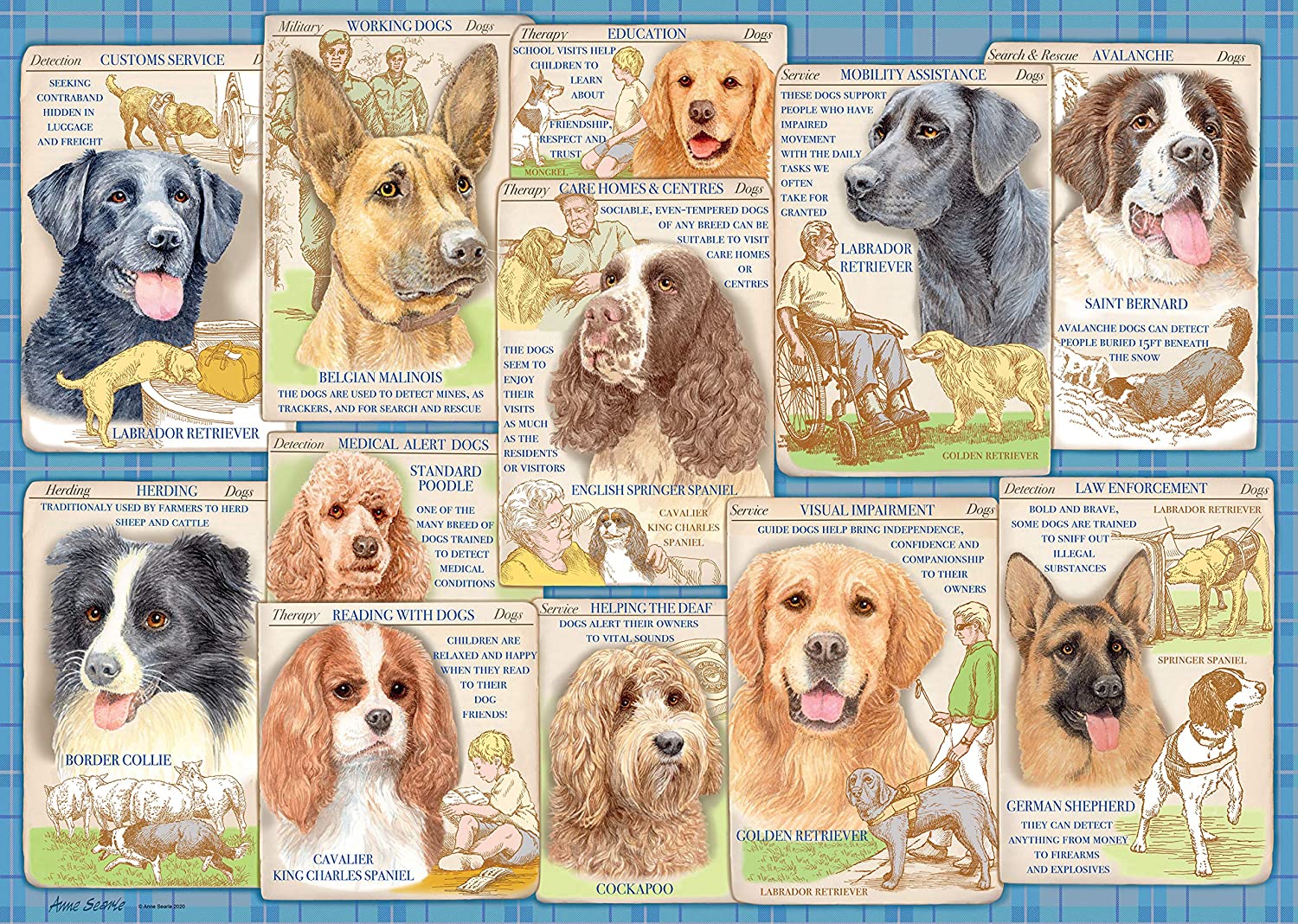 Dutiful Dogs – 1000 Piece Jigsaw Puzzle (Ravensburger)
