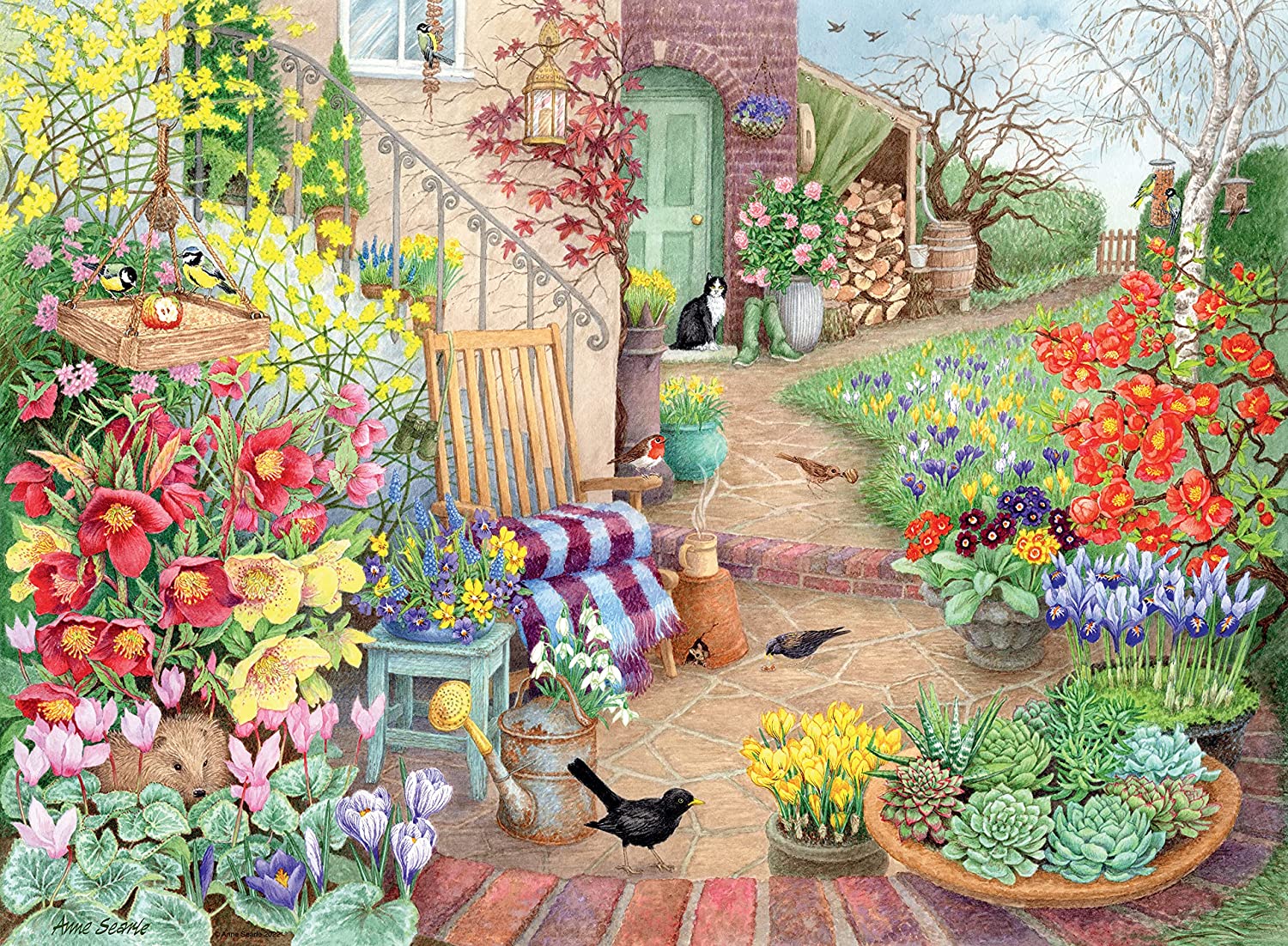 Happy Days No 5, Glorious Gardens – 4 x 500 Piece Jigsaw Puzzles (Ravensburger)