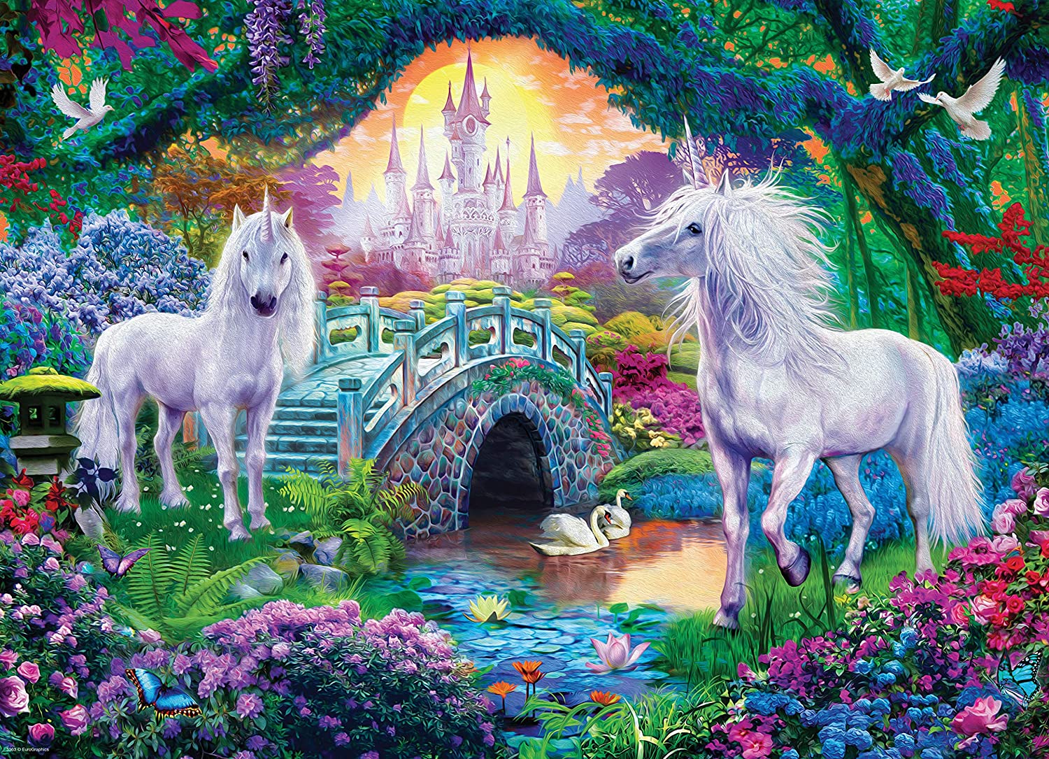 Unicorns in Fairy Land – 500 XXL Piece Jigsaw Puzzle (Eurographics)