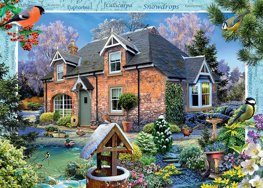 Ravensburger - Country Cottage Collection - Snowdrop Cottage - 1000 Piece Jigsaw Puzzle