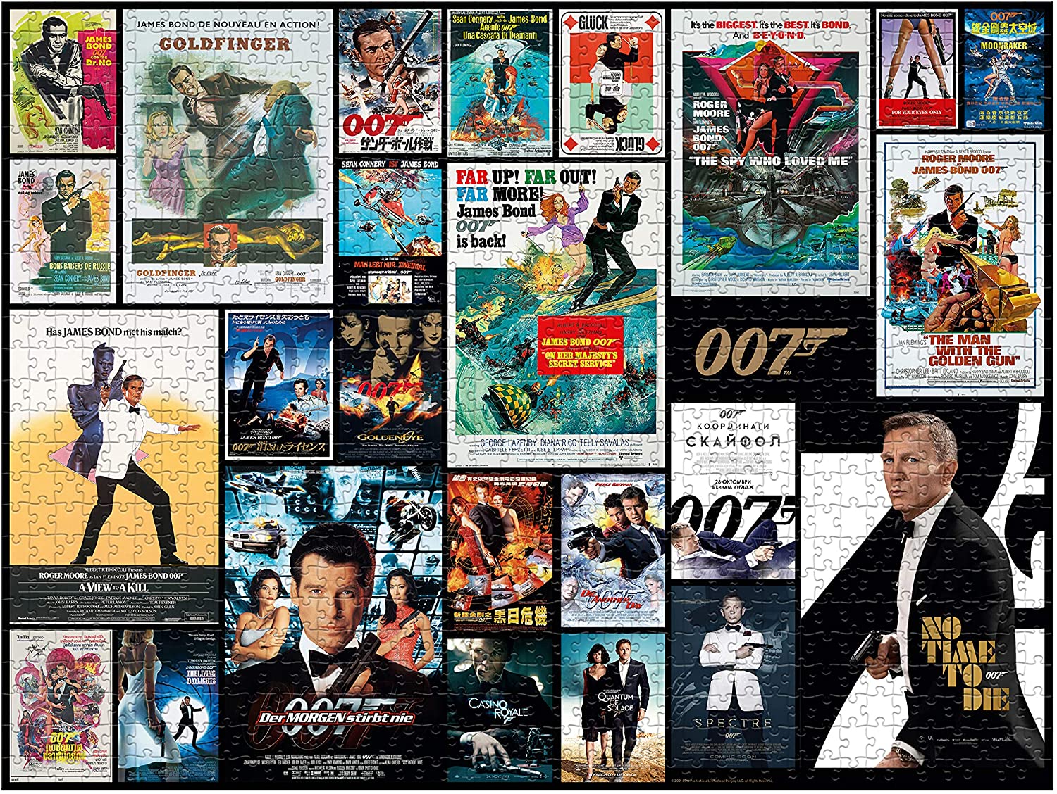 All 25 James Bond Films – 1000 Piece Jigsaw Puzzle (Winning Moves)