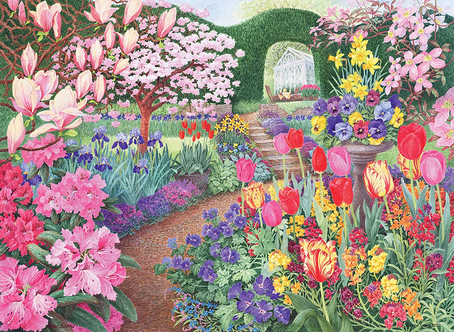Happy Days No 5, Glorious Gardens – 4 x 500 Piece Jigsaw Puzzles (Ravensburger)