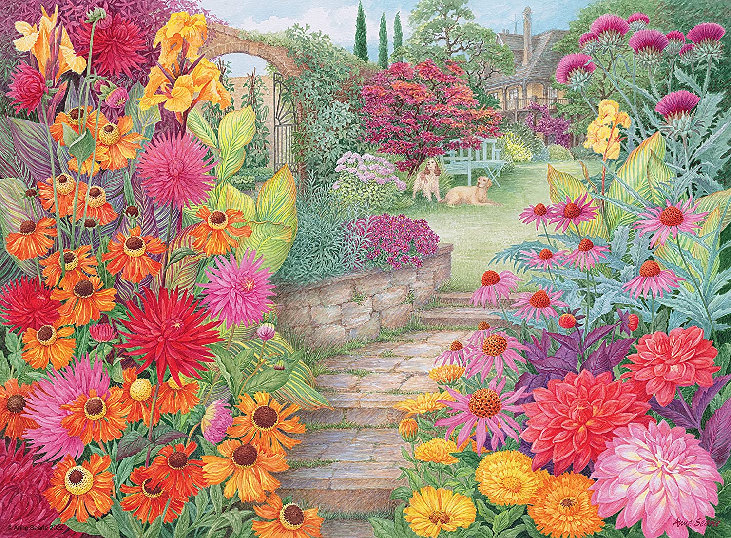 Happy Days No 5, Glorious Gardens – 4 x 500 Piece Jigsaw Puzzles (Ravensburger)
