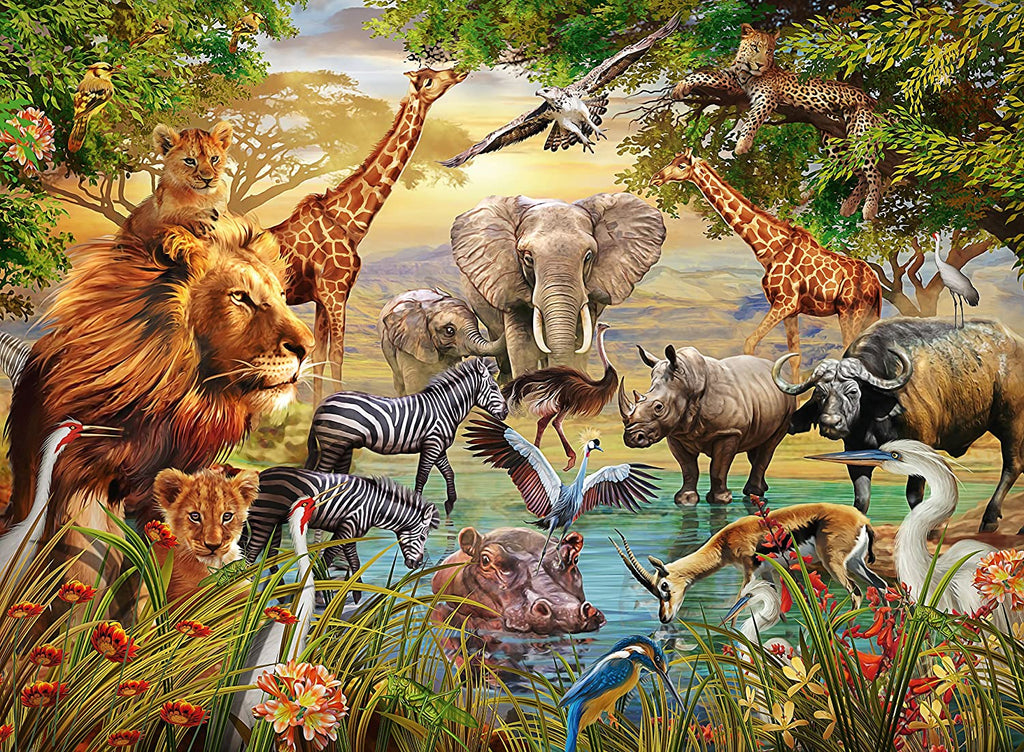 Animals at the Waterhole – 500 Piece Jigsaw Puzzle (Ravensburger)