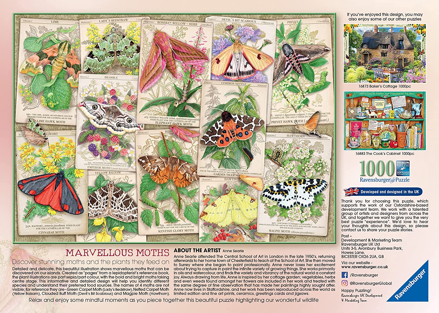 Marvellous Moths – 1000 Piece Jigsaw Puzzle (Ravensburger)