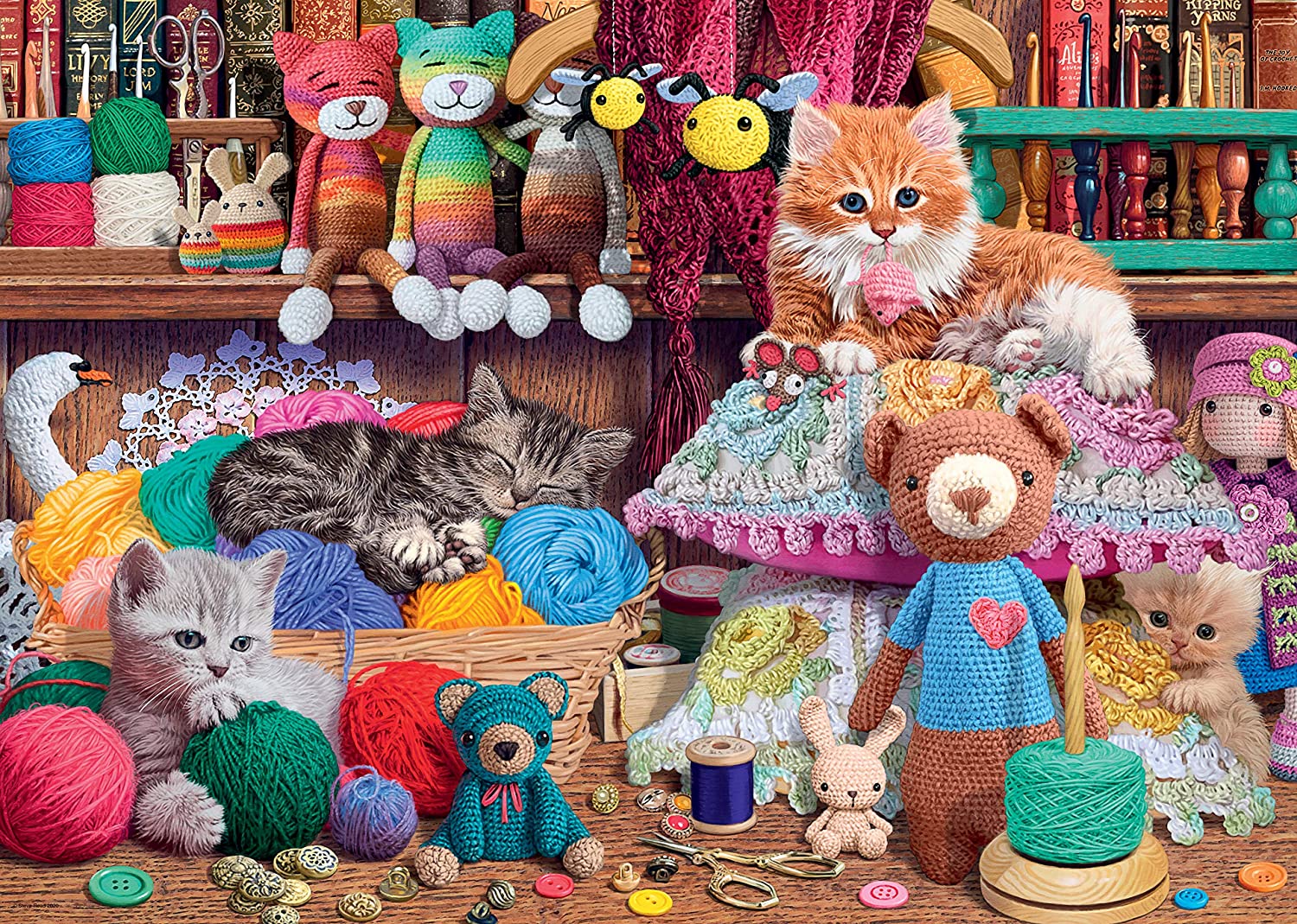 Knitty Kitty – 1000 Piece Jigsaw Puzzle (Ravensburger)