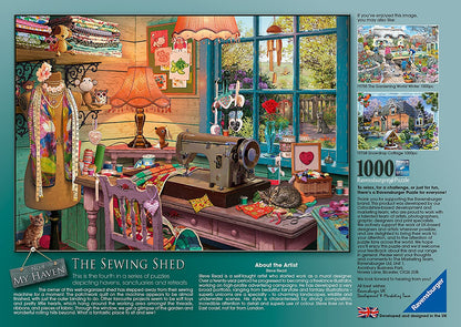 Ravensburger - My Haven No 4, The Sewing Shed - 1000 Piece Jigsaw Puzzle