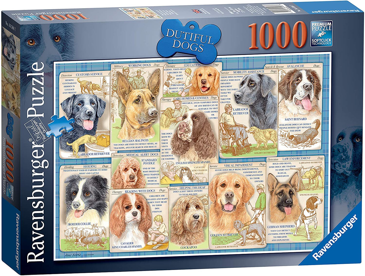 Ravensburger - Dutiful Dogs - 1000 Piece Jigsaw Puzzle