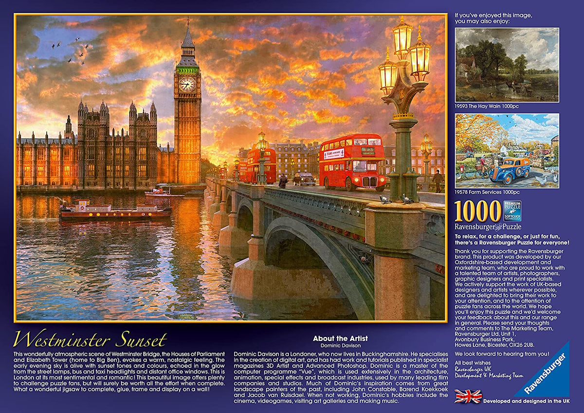 Ravensburger - London - Westminster Sunset - 1000 Piece Jigsaw Puzzle ...