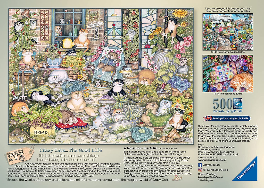 Crazy Cats The Good Life – 500 Piece Jigsaw Puzzle (Ravensburger)