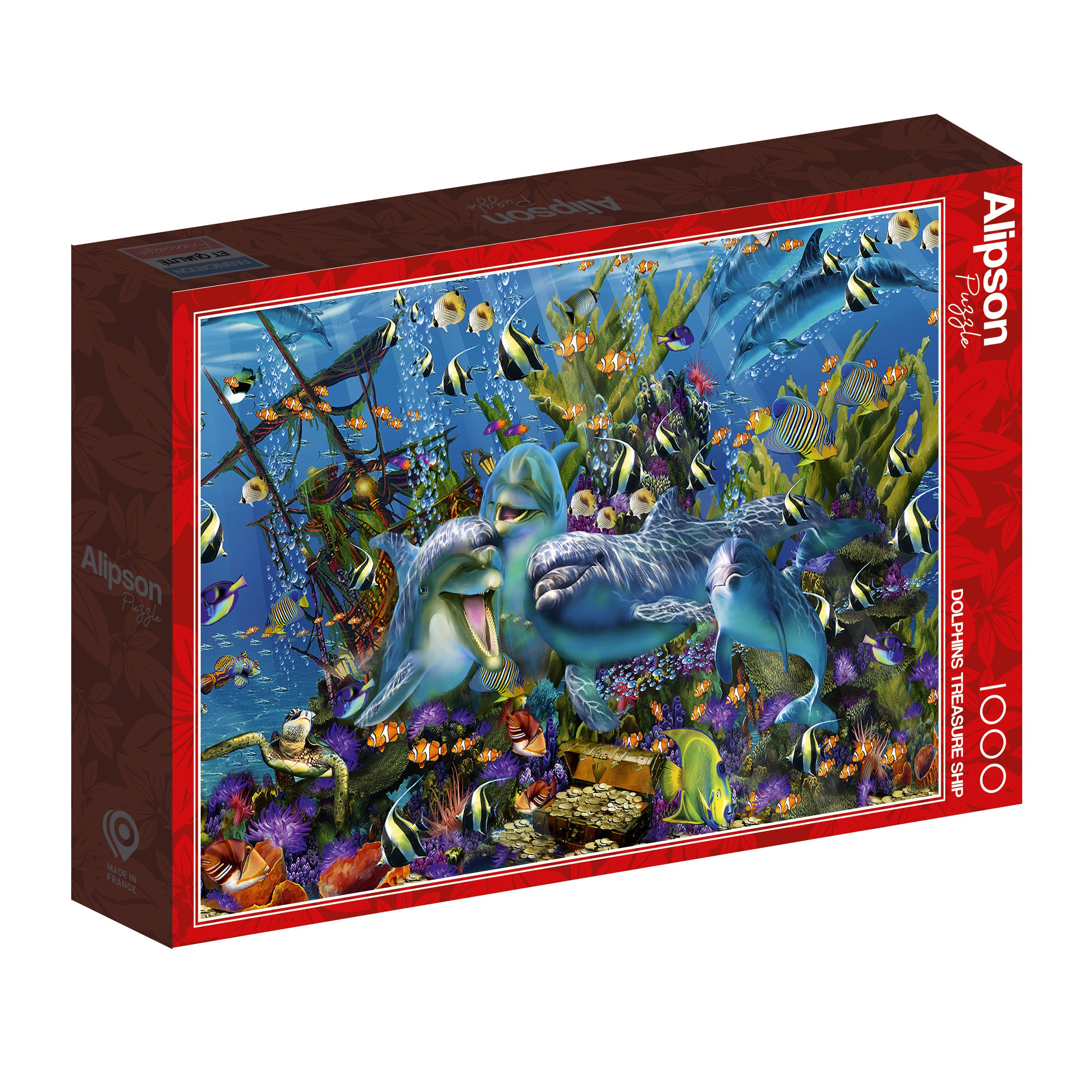 Dolphins Treasure Ship – 1000 Piece Jigsaw Puzzle (Alipson)