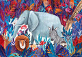 Artwork: Tropical Elephant by Andrea Kürti – 1000 Piece Jigsaw Puzzle (Dtoys)