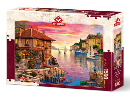 Art Puzzle - The Mediterranean Harbour - 1500 Piece Jigsaw Puzzle