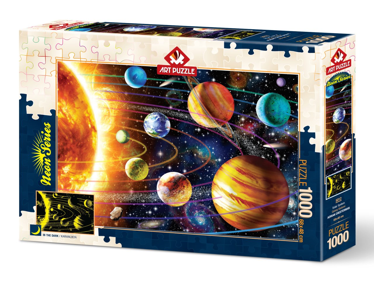 Art Puzzle - Neon Puzzle - Solar System - 1000 Piece Jigsaw Puzzle