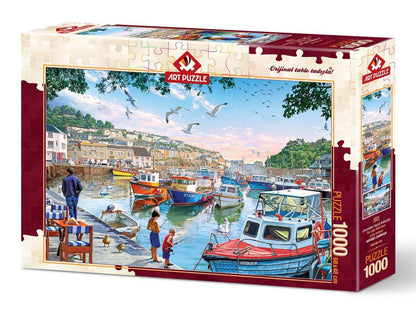Art Puzzle - The Little Fishermen at the Harbour - 1000 piece jigsaw puzzle
