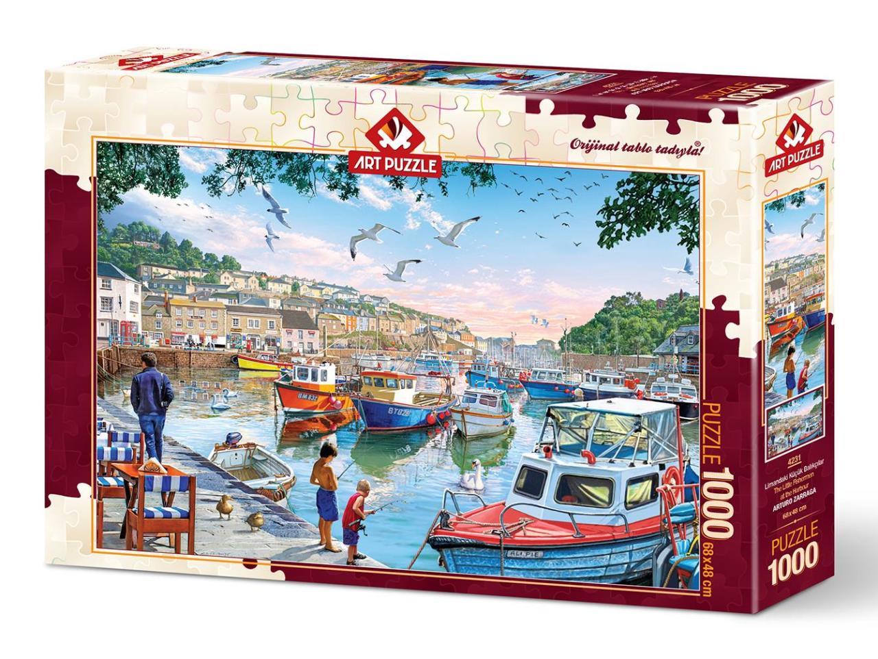 The Little Fishermen at the Harbour – 1000 Piece Jigsaw Puzzle (Art Puzzle)