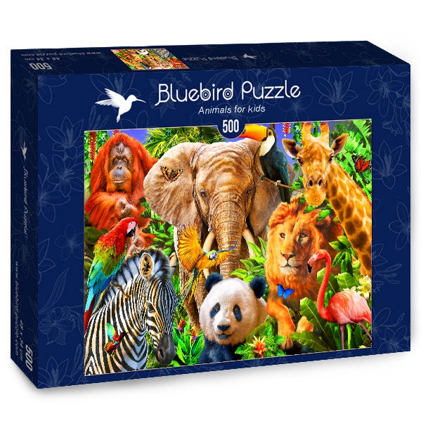 Bluebird Puzzle - Animals for kids - 500 Piece Jigsaw Puzzle