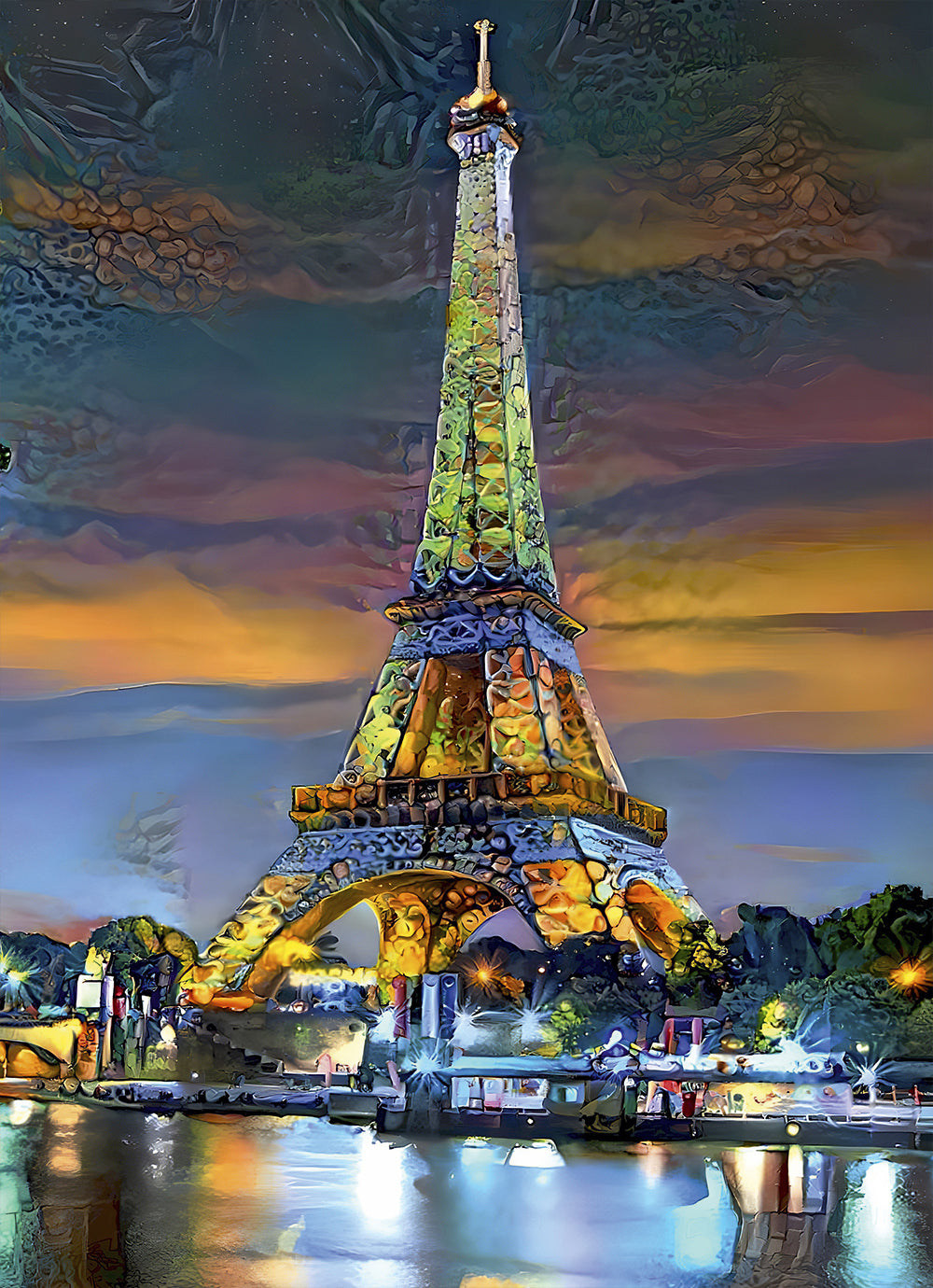 Bluebird Puzzle - Eiffel Tower at Sunset, Paris, France - 1000 Piece Jigsaw Puzzle