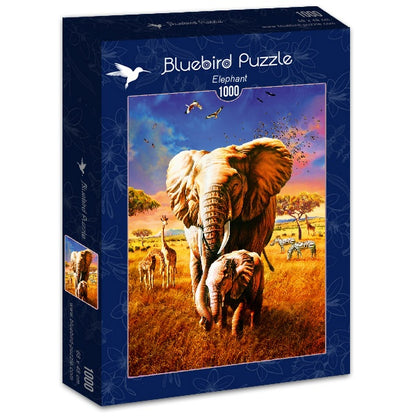 Bluebird Puzzle - Elephant - 1000 piece jigsaw puzzle