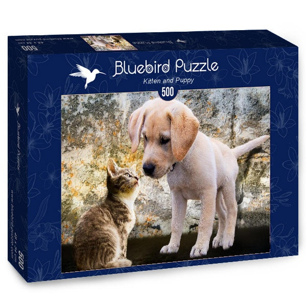 Kitten and Puppy – 500 Piece Jigsaw Puzzle (Bluebird)