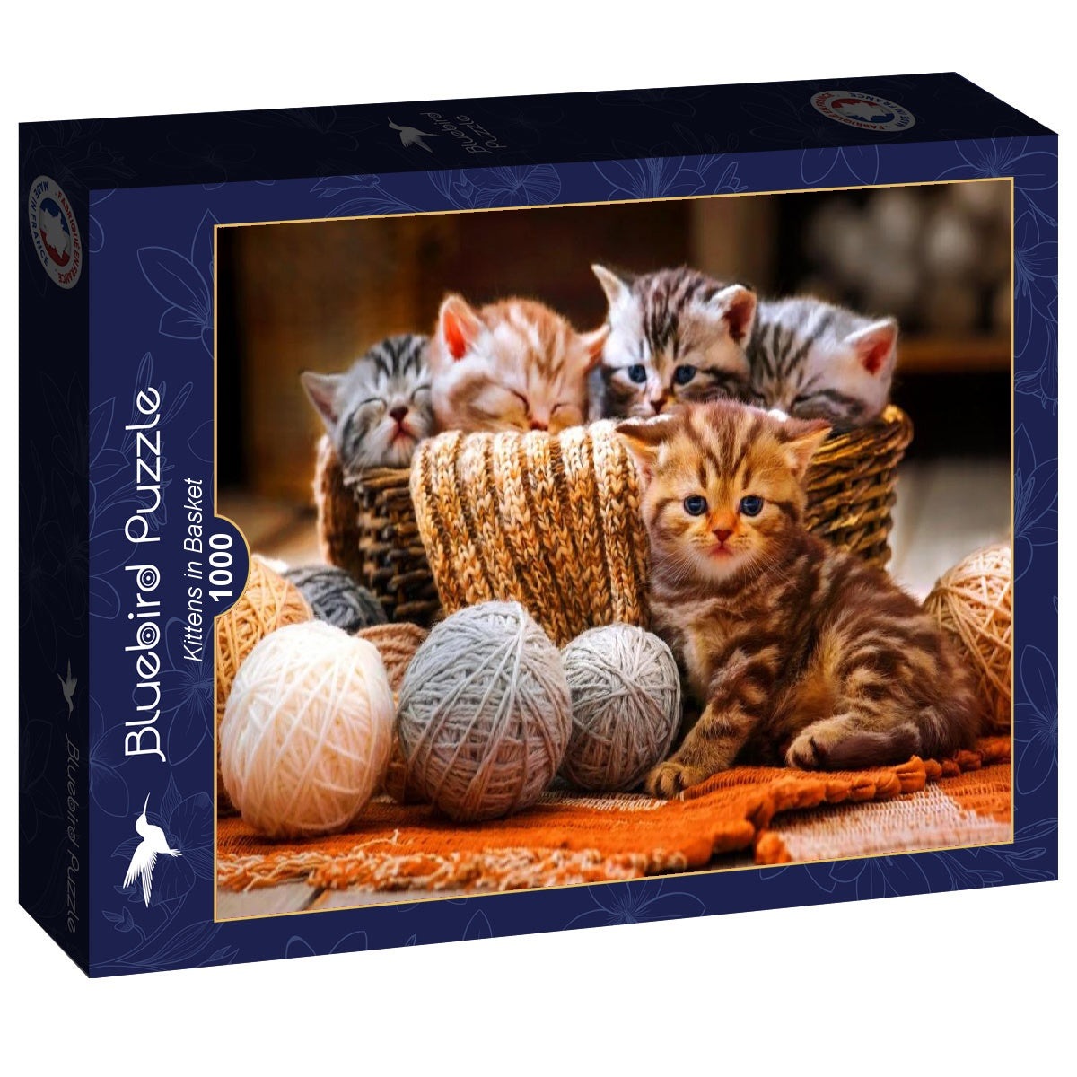 Bluebird Puzzle - Kittens in Basket - 1000 Piece Jigsaw Puzzle