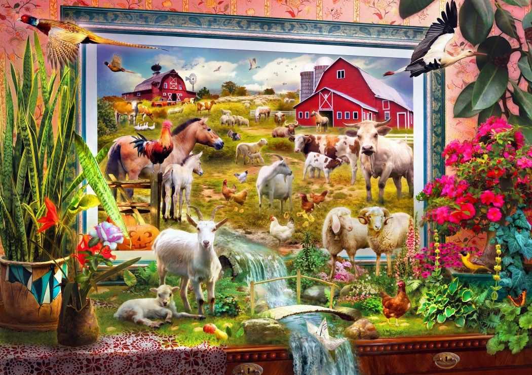 Magic Farm Painting – 1000 Piece Jigsaw Puzzle (Bluebird Puzzle) - Completed Puzzle