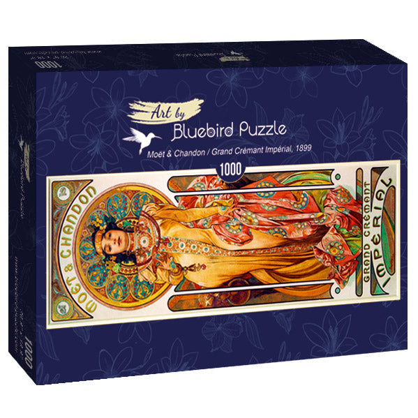Bluebird Puzzle - Mucha - Moët & Chandon-Grand Crémant Impérial, 1899 - 1000 Piece Jigsaw Puzzle