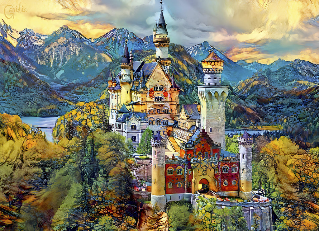 Neuschwanstein Castle, Fussen, Germany – 1000 Piece Jigsaw Puzzle (Bluebird Puzzle)