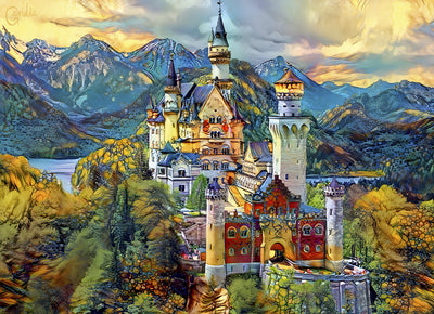 Neuschwanstein Castle, Fussen, Germany – 1000 Piece Jigsaw Puzzle (Bluebird Puzzle)