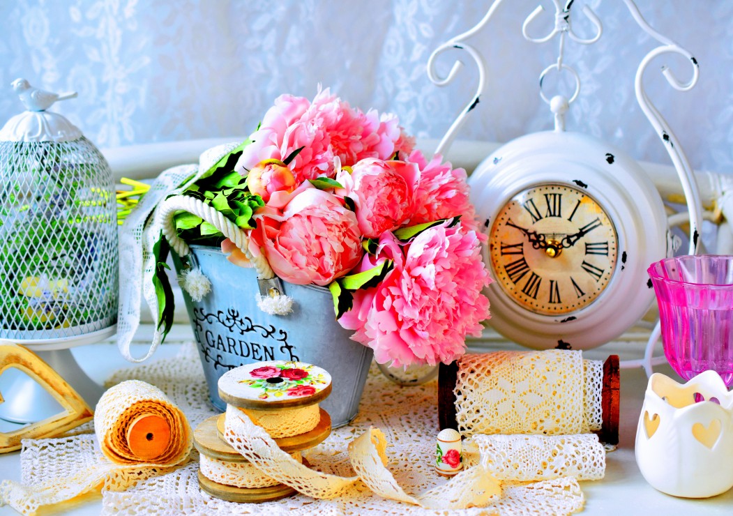 Pink Peony Flowers – 1000 Piece Jigsaw Puzzle (Bluebird Puzzle)