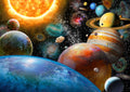 Artwork: Planets and Their Moons – 500 Piece Jigsaw Puzzle (Bluebird Puzzle)