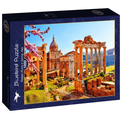 Bluebird Puzzle - Roman Ruins in Spring, Italy - 1000 Piece Jigsaw Puzzle