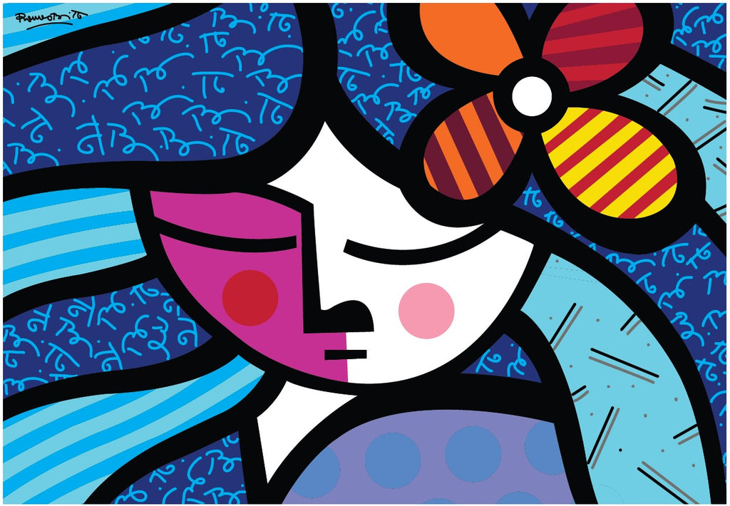 Girl with flower by Romero Britto – 1000 Piece Jigsaw Puzzle (Bluebird Puzzle)