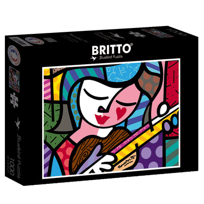 Bluebird Puzzle - Romero Britto - Girl with guitar - 1000 Piece Jigsaw Puzzle