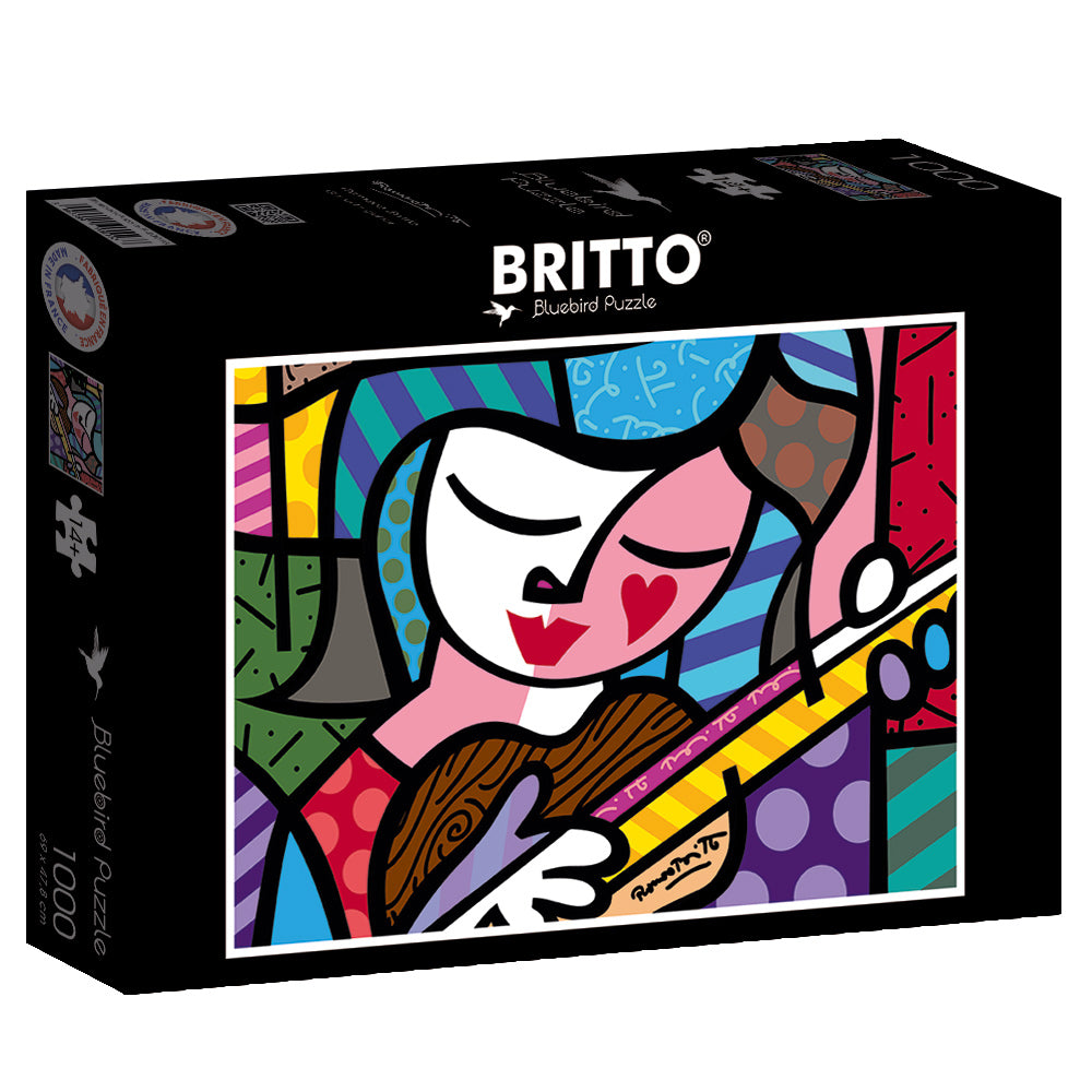 Girl with guitar by Romero Britto – 1000 Piece Jigsaw Puzzle (Bluebird Puzzle)