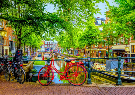 Bluebird Puzzle - The Red Bike in Amsterdam - 1000 Piece Jigsaw Puzzle