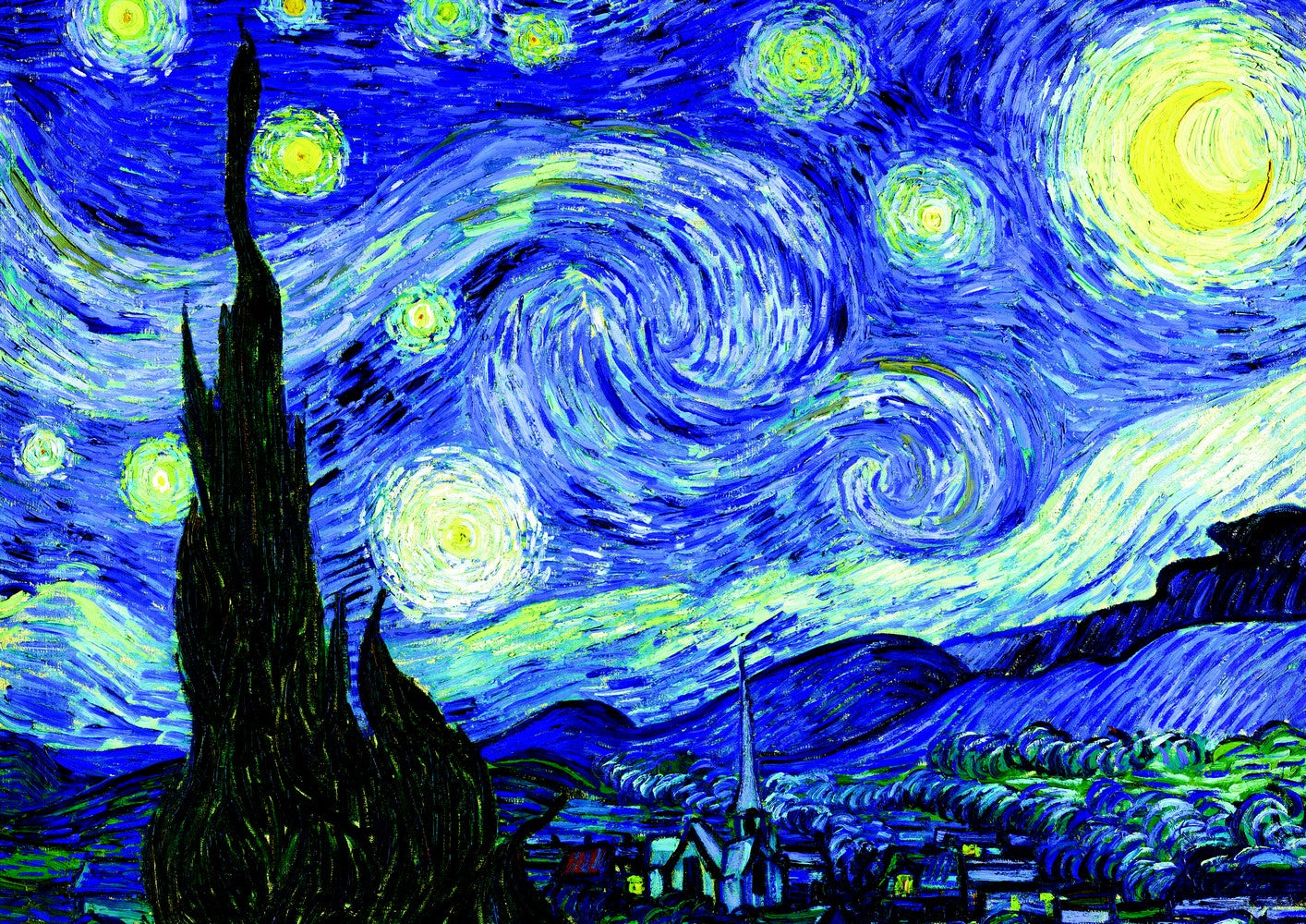 The Starry Night, 1889 by Vincent Van Gogh – 1000 Piece Jigsaw Puzzle (Bluebird Puzzle)