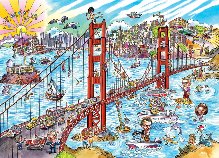 DoodleTown: San Francisco – 1000 Piece Jigsaw Puzzle (Cobble Hill)