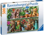 Cats On The Shelf – 500 Piece Jigsaw Puzzle (Ravensburger)