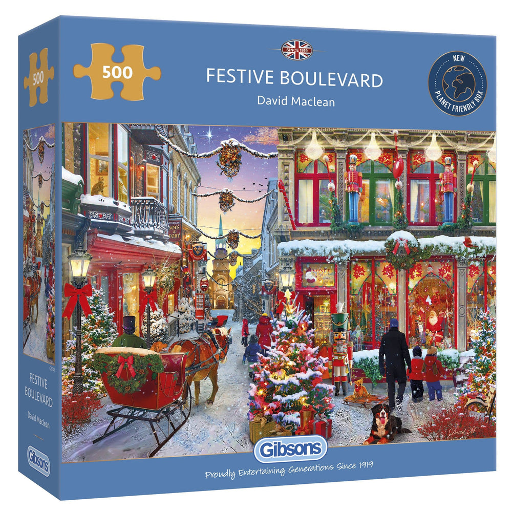 Festive Boulevard – 500 Piece Jigsaw Puzzle (Gibsons) - Completed Puzzle